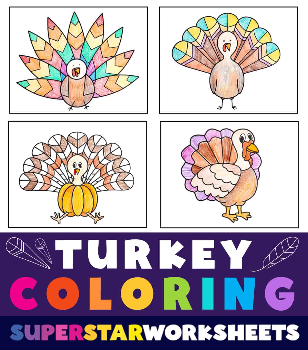 turkey coloring pages (free printables) - superstar worksheets